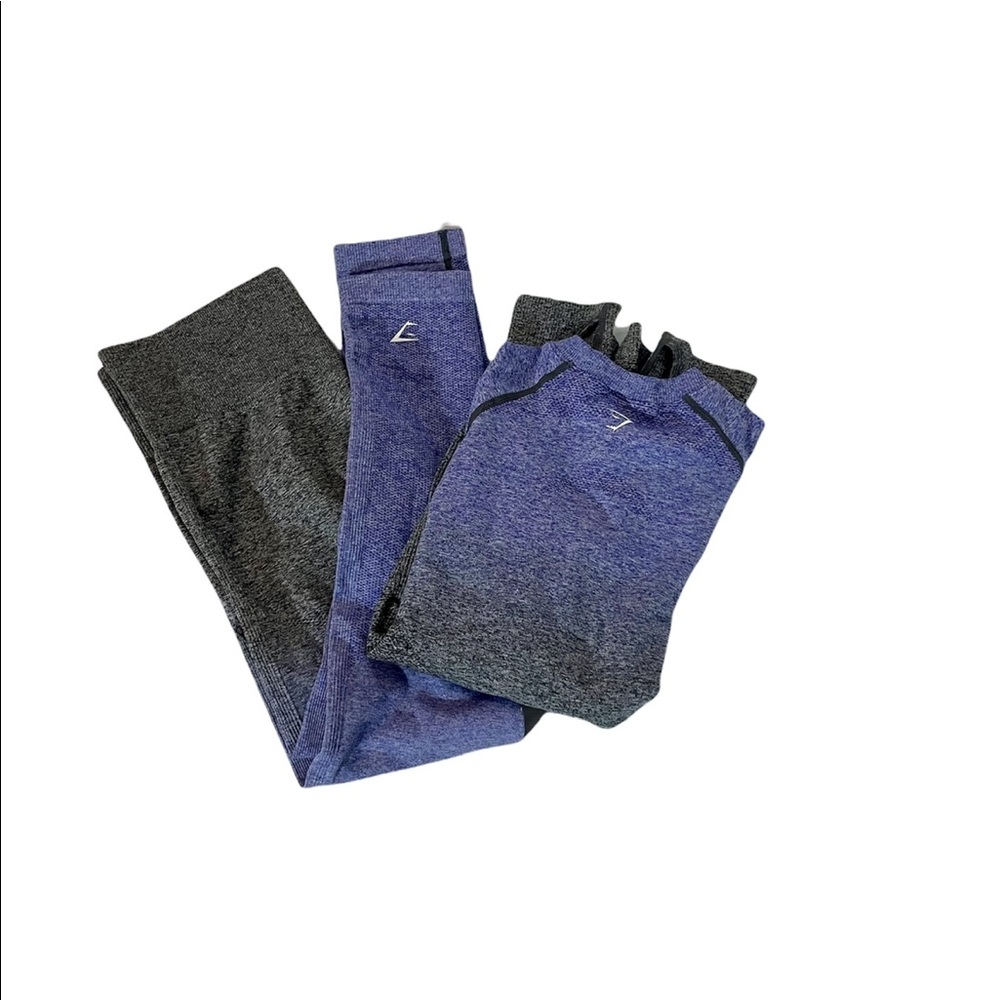 BLUE AND GREY OMBRÉ GYMSHARK SET